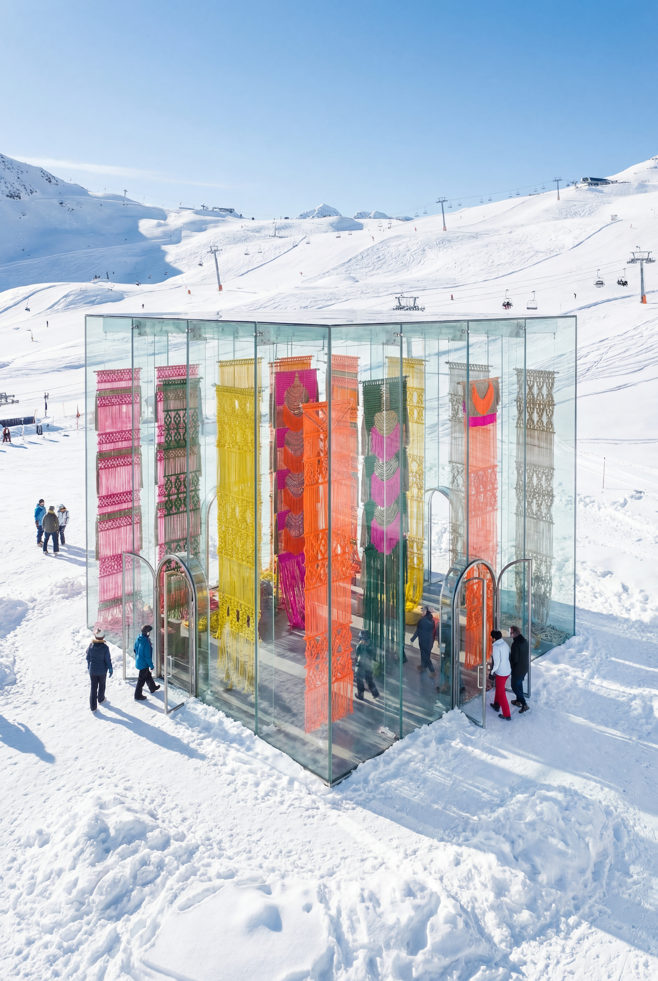 Concept visualization for &ldquo;From Desert Sand to Alpine Snow,&rdquo; reimagining and building upon &ldquo;Ancestral Whispers&rdquo; in a winter environment.