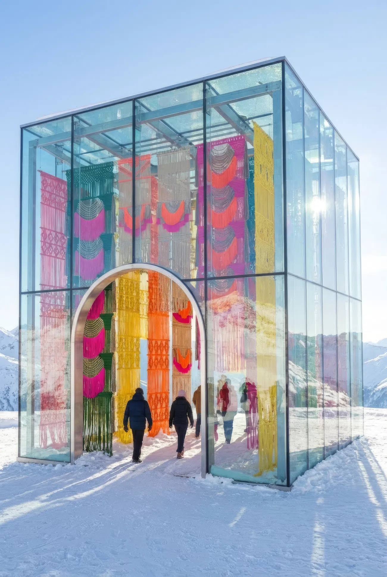 Concept visualization for &ldquo;From Desert Sand to Alpine Snow,&rdquo; reimagining and building upon &ldquo;Ancestral Whispers&rdquo; in a winter environment.