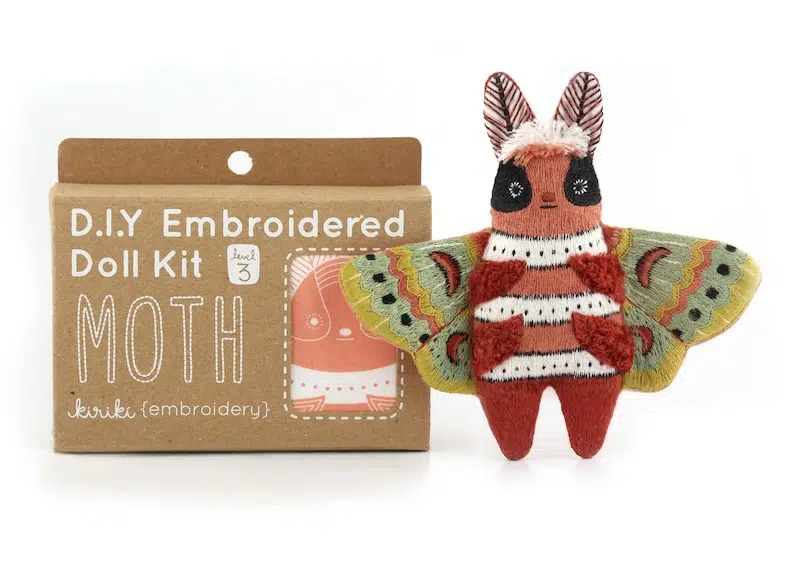 Moth Embroidery Kit by Kiriki Press