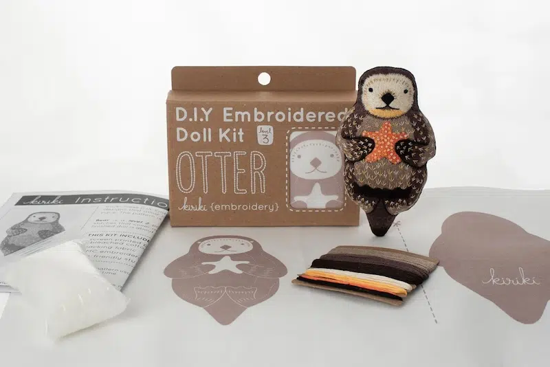 Otter Embroidery Kit by Kiriki Press