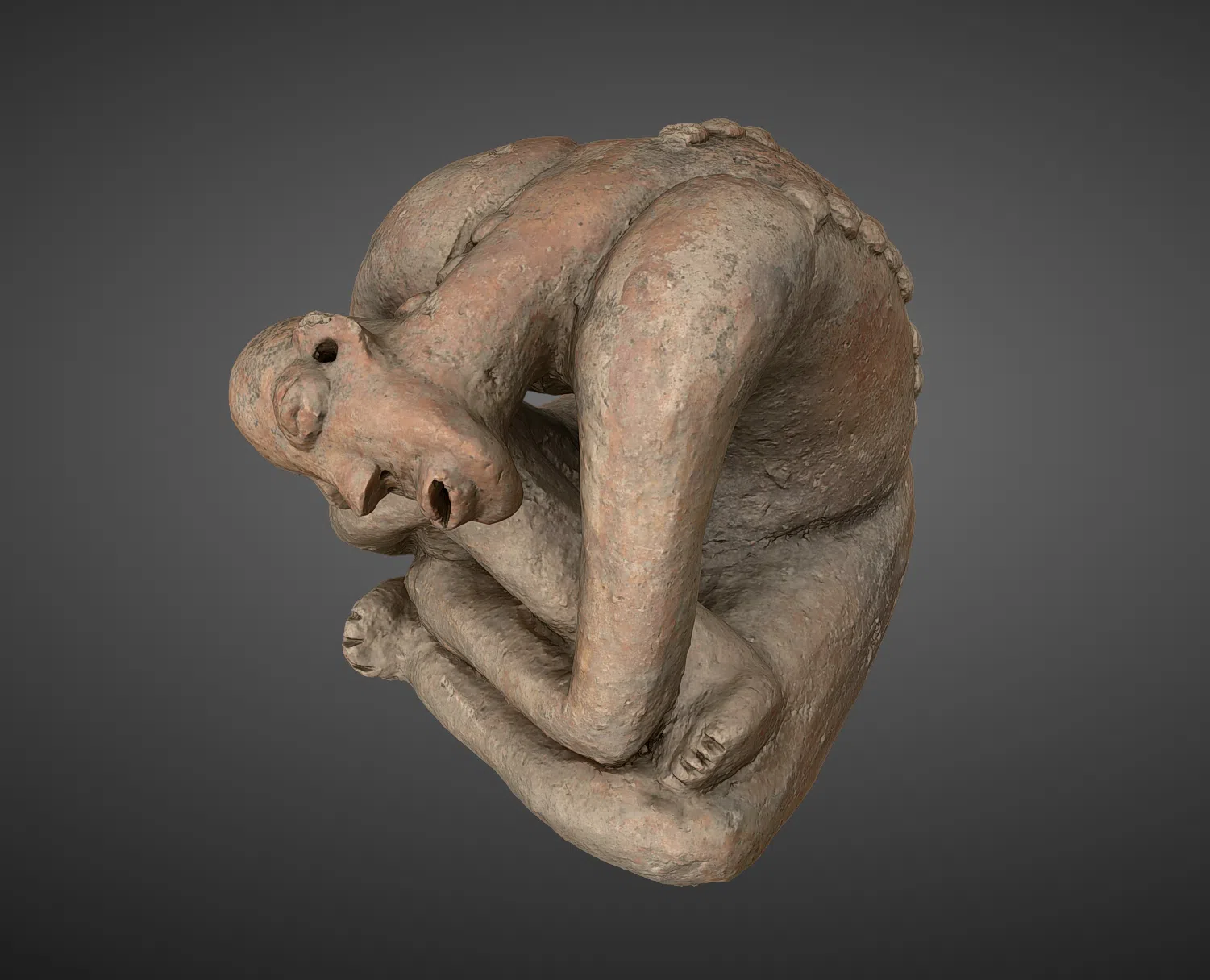 3D scan of the 13th century seated figure sculpture