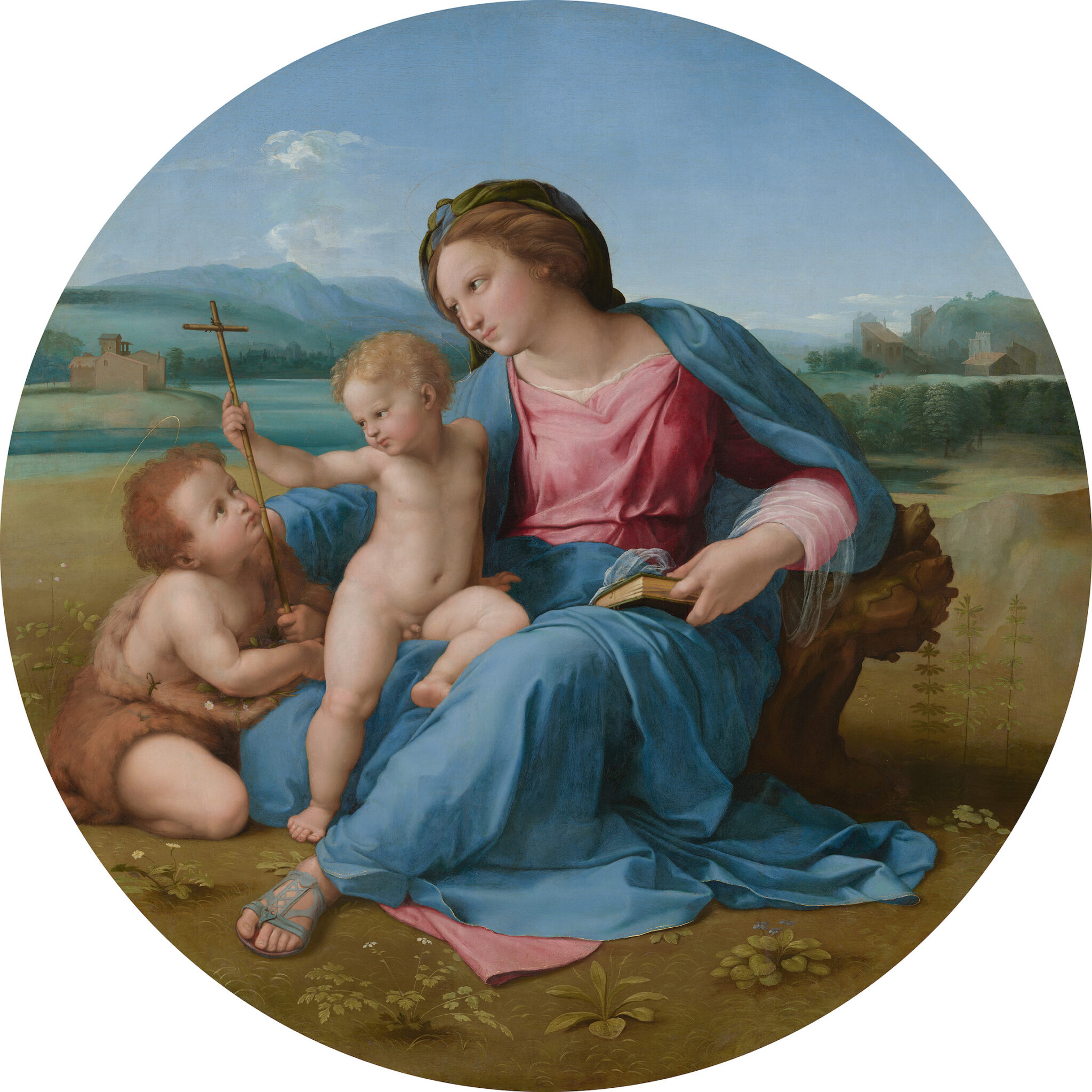“The Virgin and Child with Infant Saint John the Baptist in a Landscape (The Alba Madonna),” ca. 1509-11. Oil on canvas. (Photo: National Gallery of Art, Washington, D.C.)
