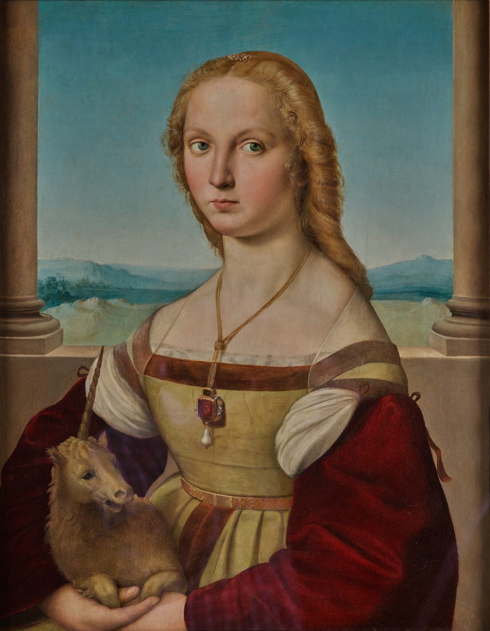 “Portrait of a Lady with a Unicorn,” 1505-6. Oil on canvas, transferred from wood. (Photo: Mauro Coen, courtesy of Galleria Borghese)