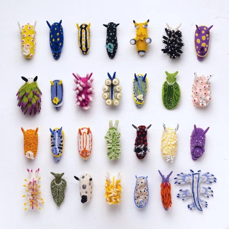 Felted Sea Slugs by Arina Borevich