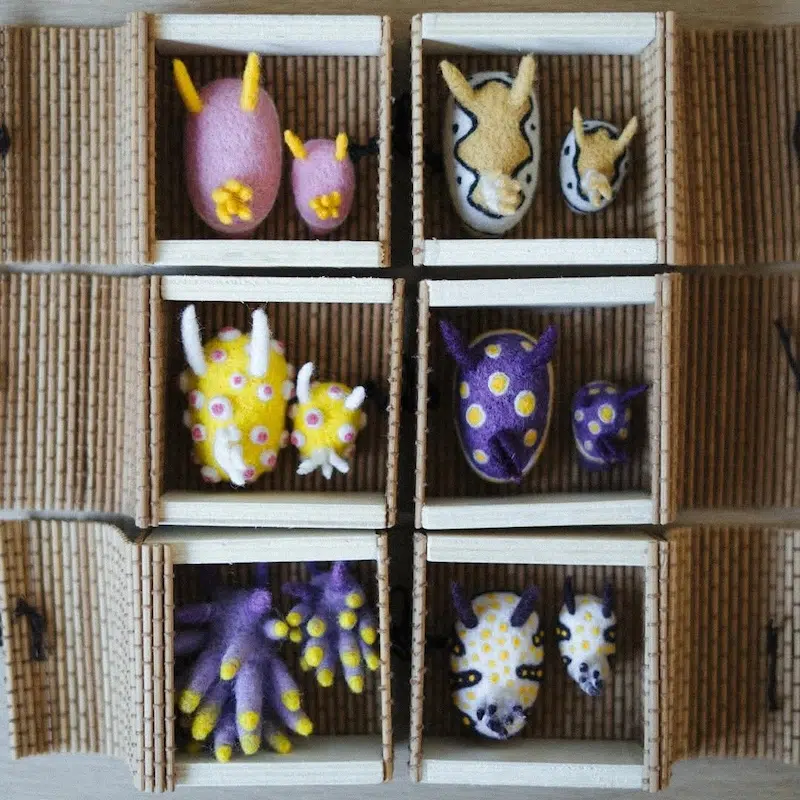 Felted Sea Slugs by Arina Borevich