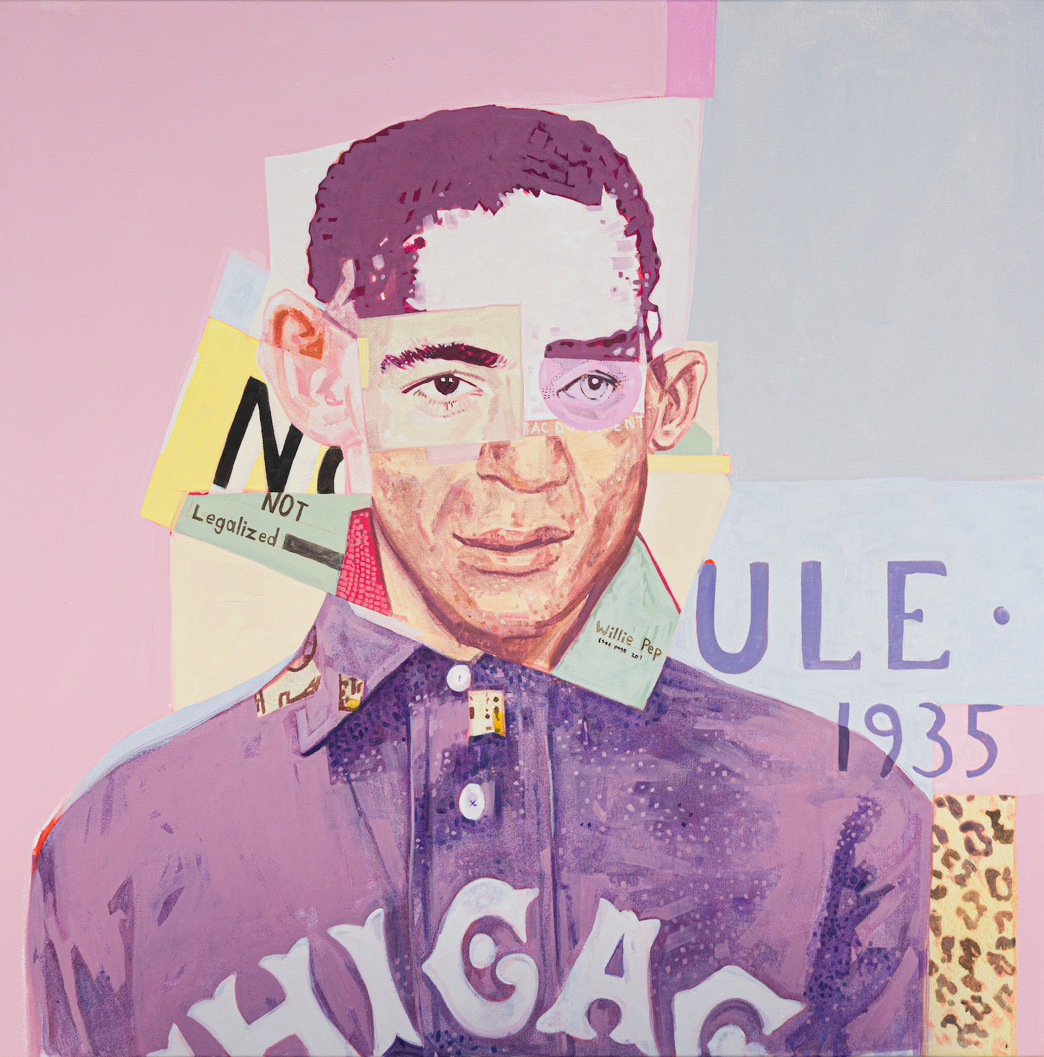 Nathaniel Sheppard III, &ldquo;The Softest Blow,&rdquo; 2026. Oil and collage on canvas