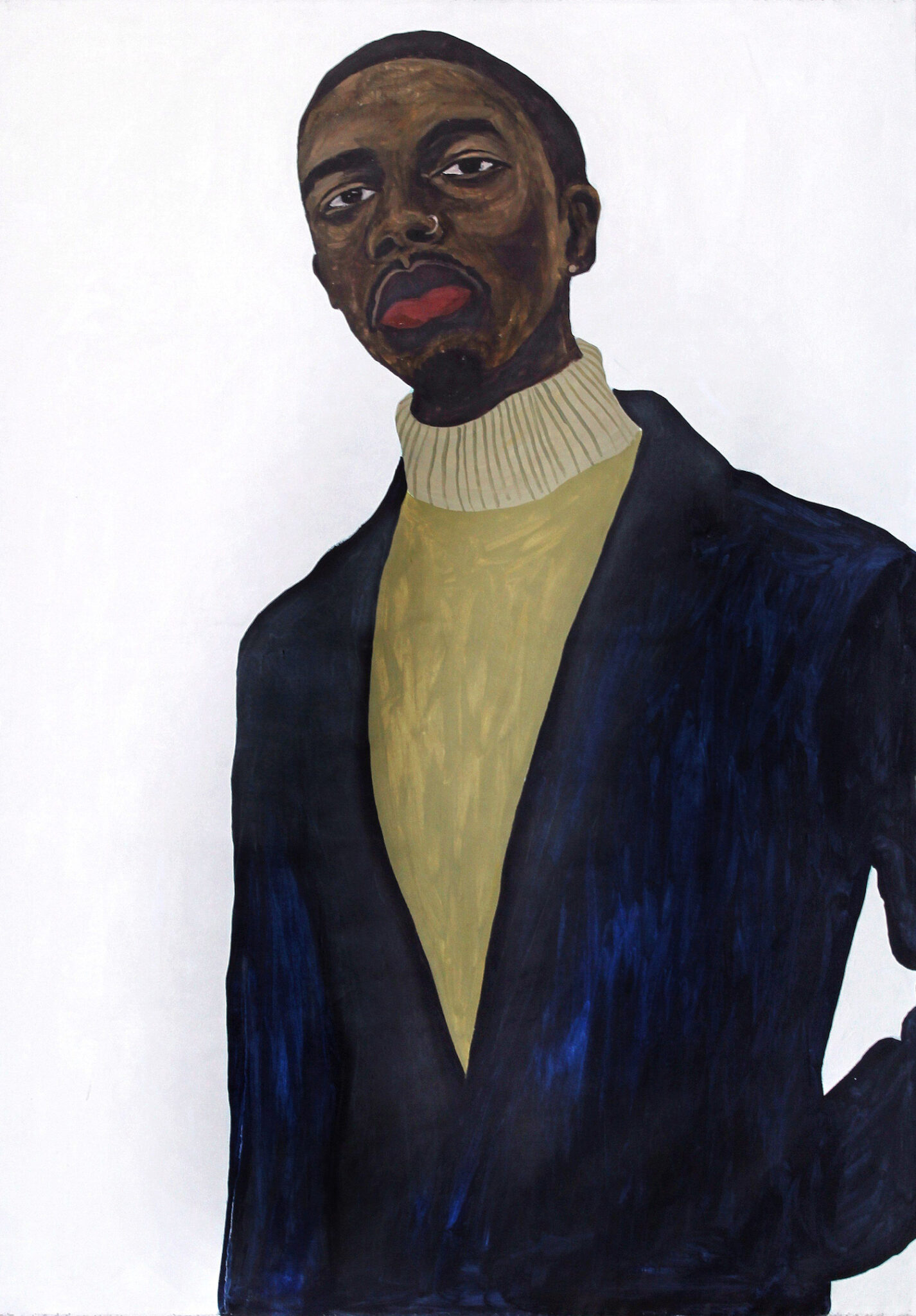 Serge Attukwei Clottey, &ldquo;High Neck,&rdquo; 2022. Oil on canvas