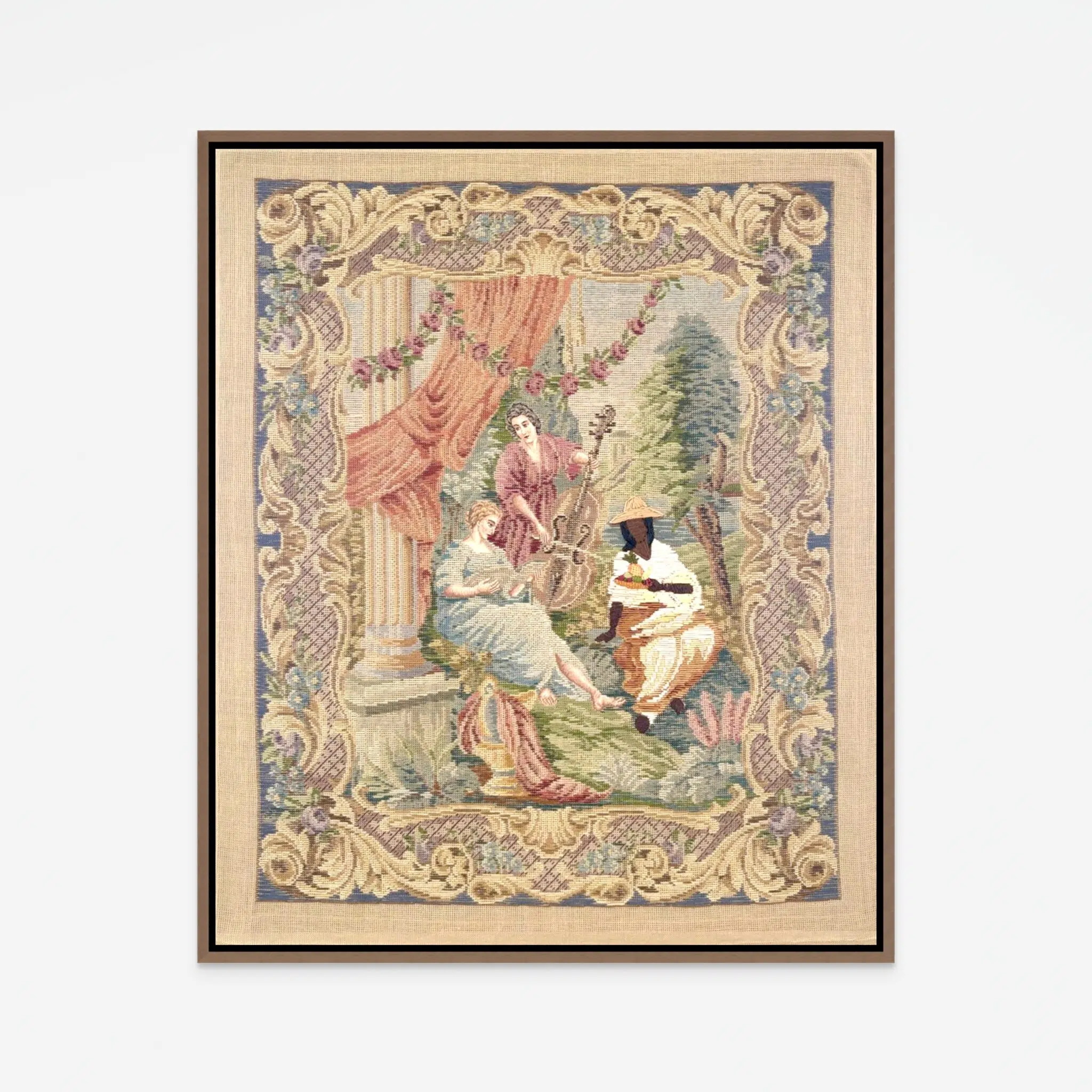Diane Briones Williams, &ldquo;Diwata,&rdquo; 2025. Wool on aida cloth. (Courtesy of the artist and Official Welcome)