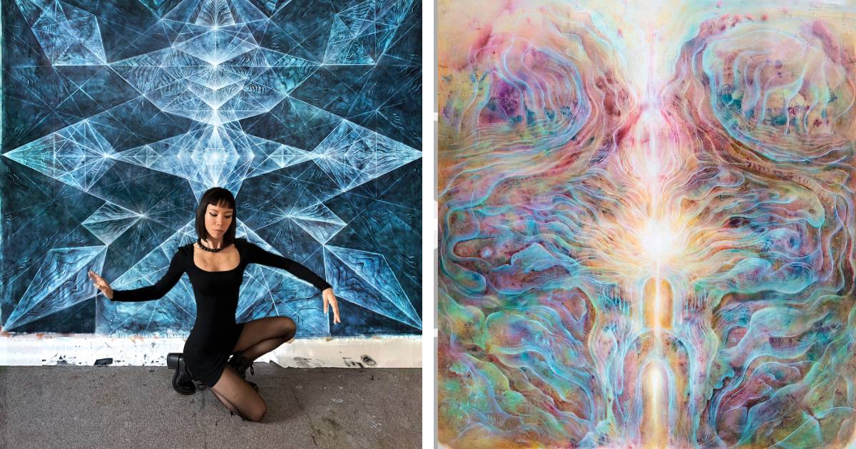 Immersive Paintings Made Through Meditative State Draw Parallels Between the Body and Cosmos