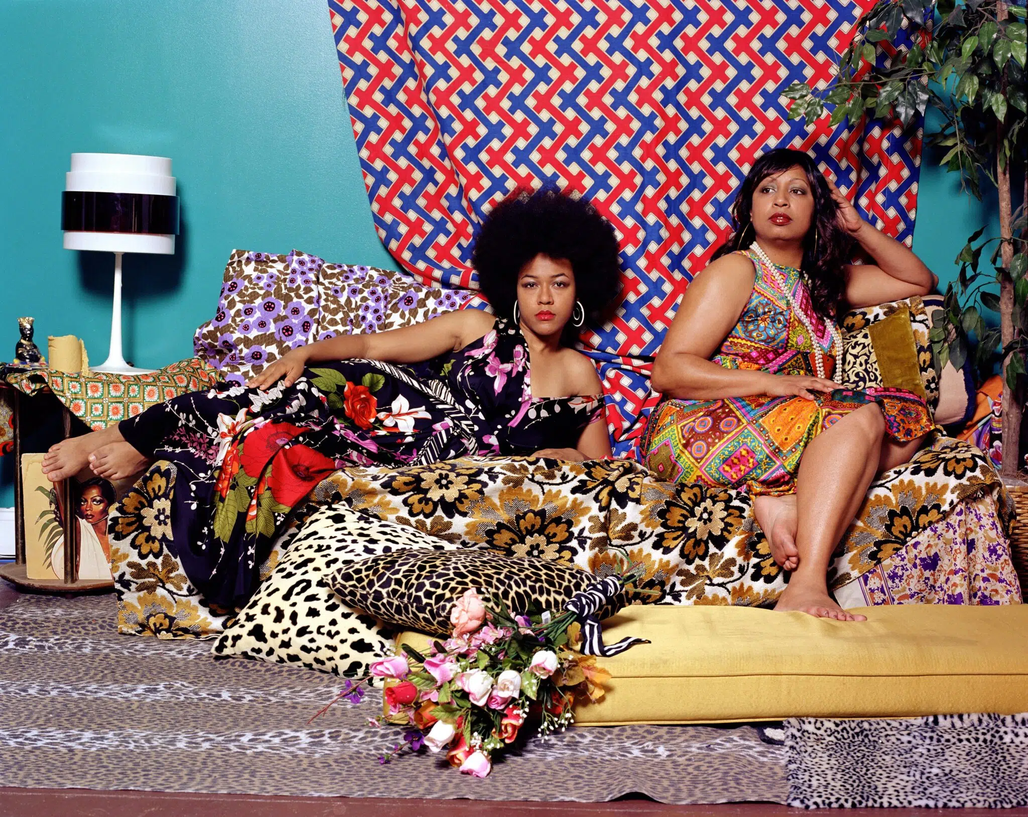 Mickalene Thomas, &ldquo;Tell Me What You&rsquo;re Thinking, Shinique,&rdquo; 2022. (Courtesy of Yancey Richardson)