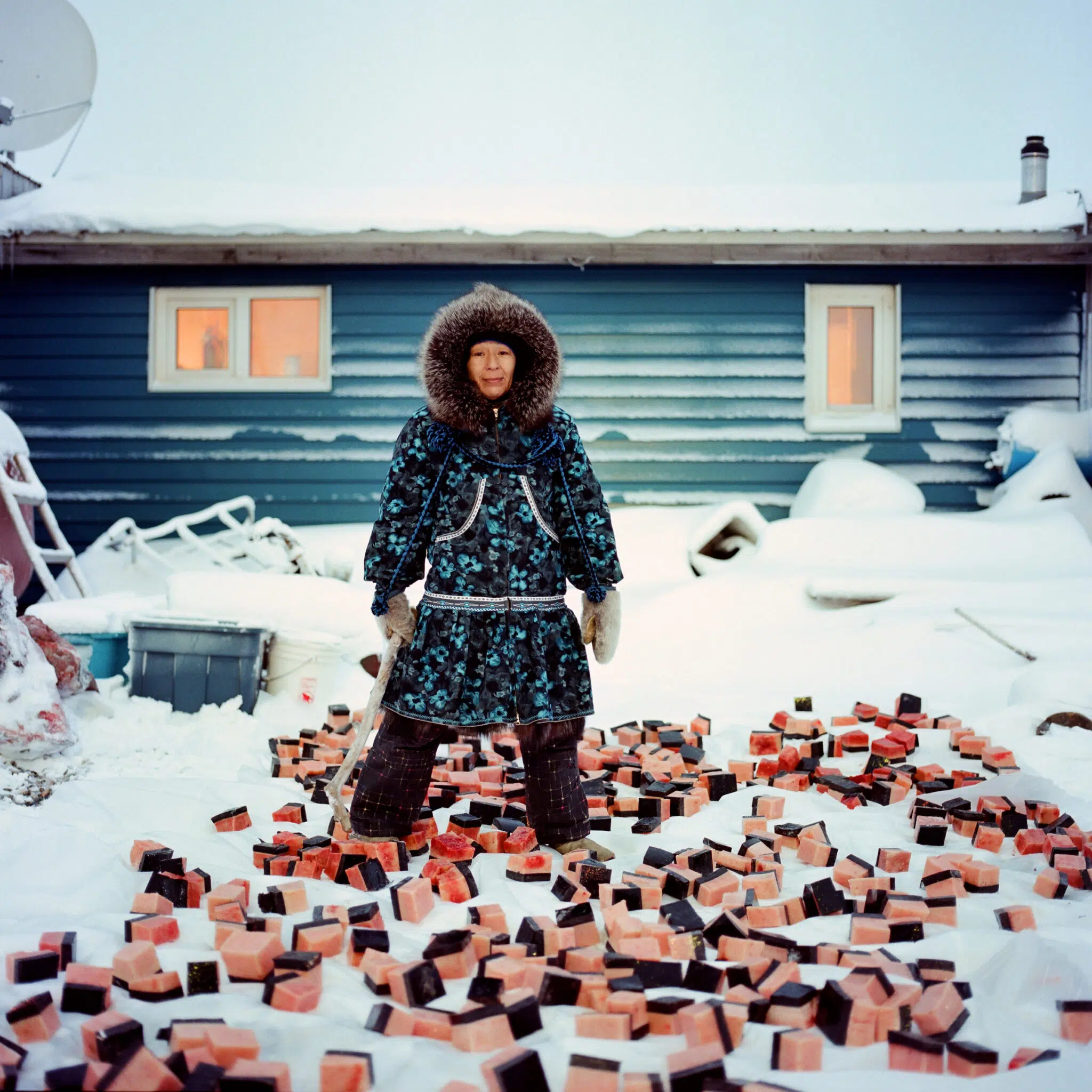 Brian Adams, &ldquo;Marie Rexford of Kaktovik, Alaska, preparing maktak for the village&rsquo;s Thanksgiving Day feast,&rdquo; 2015. (Courtesy of Obscura Gallery)