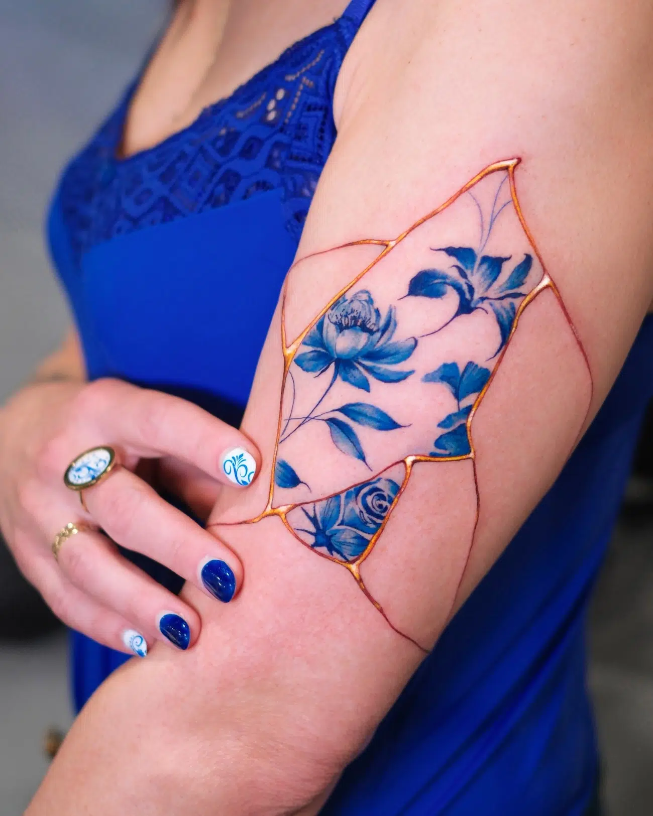 Kintsugi Tattoos by Antonio Sangre Blue