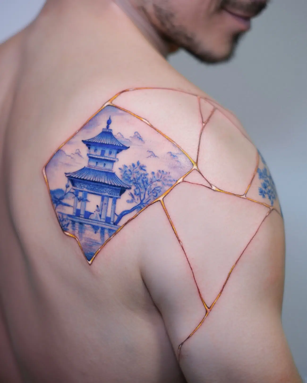 Kintsugi Tattoos by Antonio Sangre Blue
