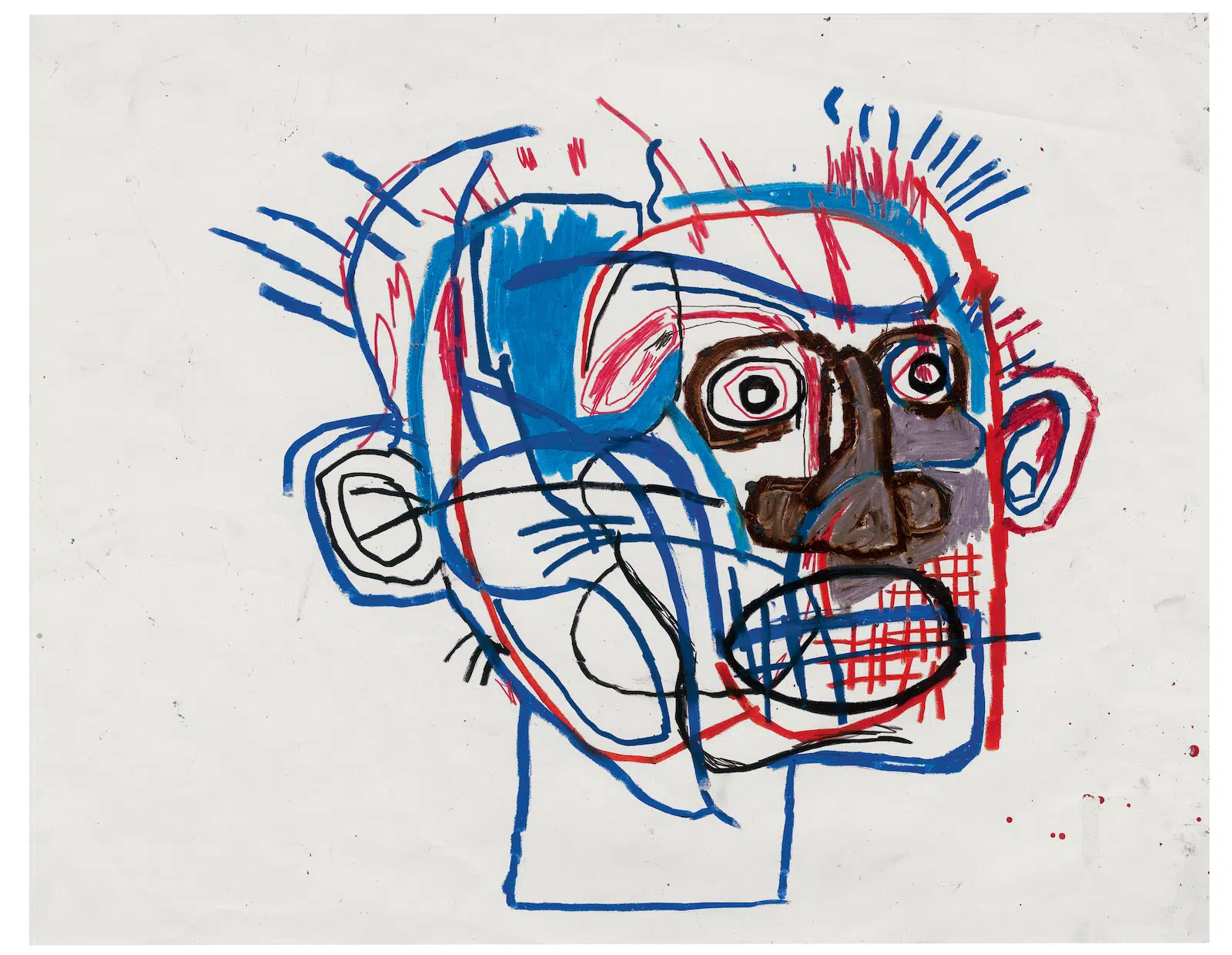 &ldquo;Untitled (Head),&rdquo; 1982. Oil stick and graphite on paper. (Courtesy Colour Themes)