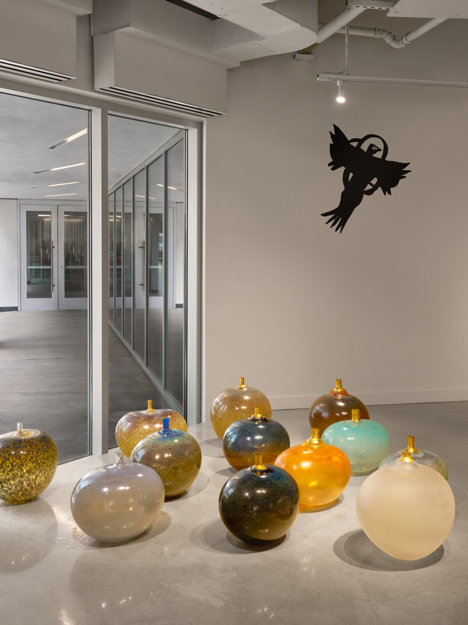 Installation view of &ldquo;Starman: Sixty Years of Exploring Glass Art&rdquo; at Robert Lehman Gallery at Urban Glass in Brooklyn, NY.