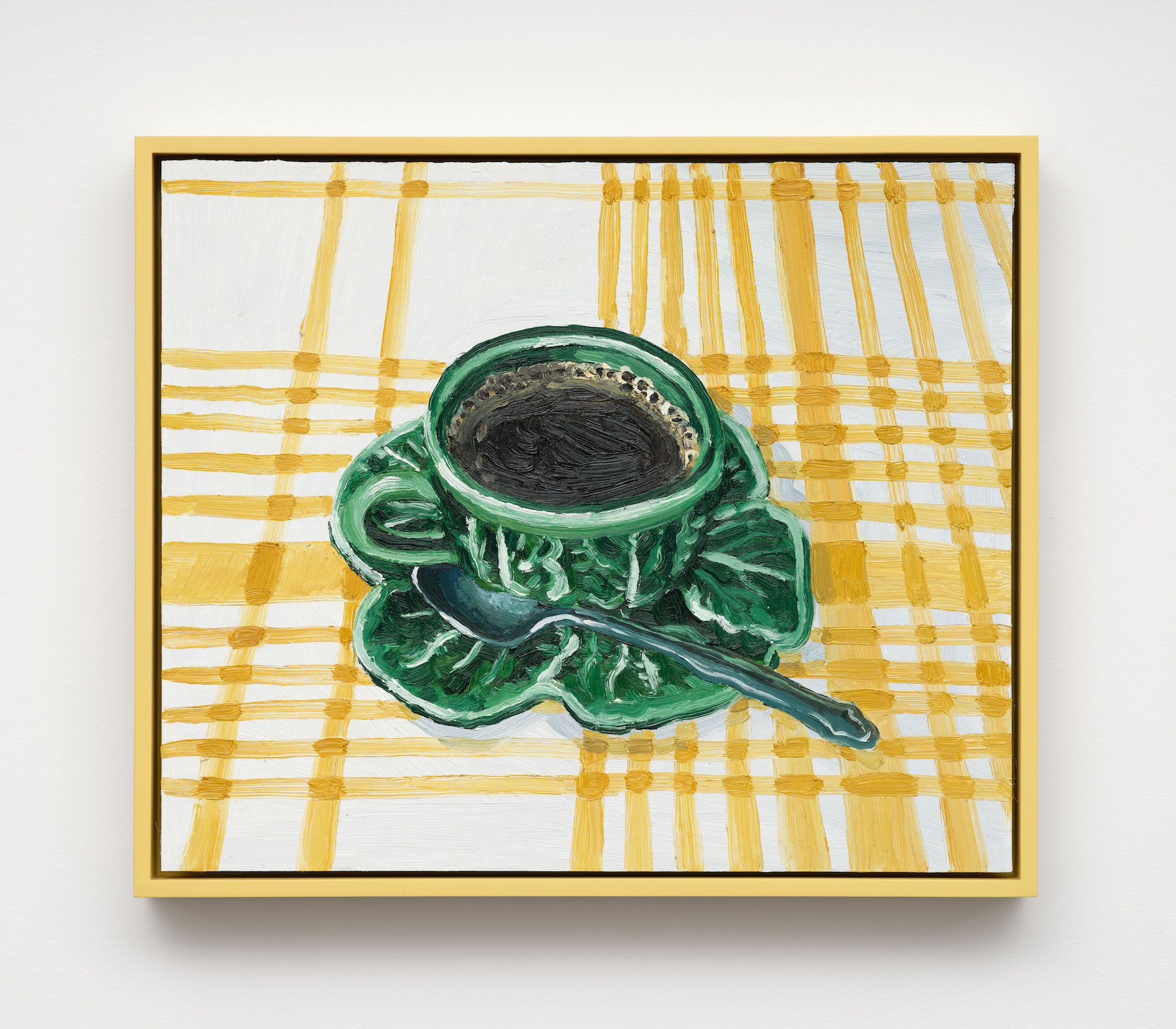 &ldquo;Afternoon coffee,&rdquo; 2024. Oil on masonite panel. (Photo: Paul Salveson)