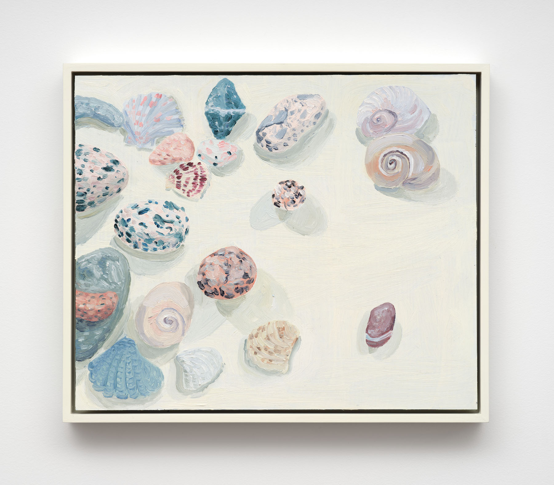 &ldquo;Shells and beach rocks,&rdquo; 2025. Oil on masonite panel. (Photo: Paul Salveson)