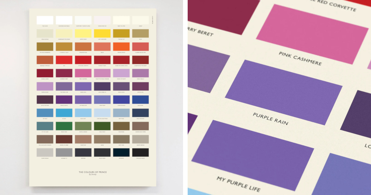 Chromatic Prince Poster Features 66 Color References Found in the Musician’s Iconic Songs