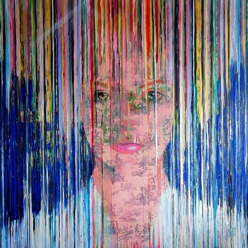 Christel D. Petraud Realistic Portraits With Dripping Paint 