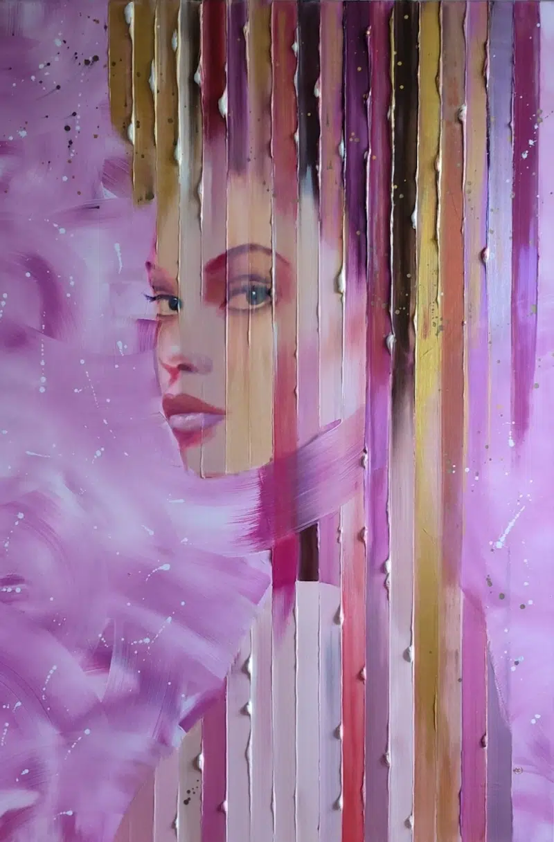 Christel D. Petraud Realistic Portraits With Dripping Paint 