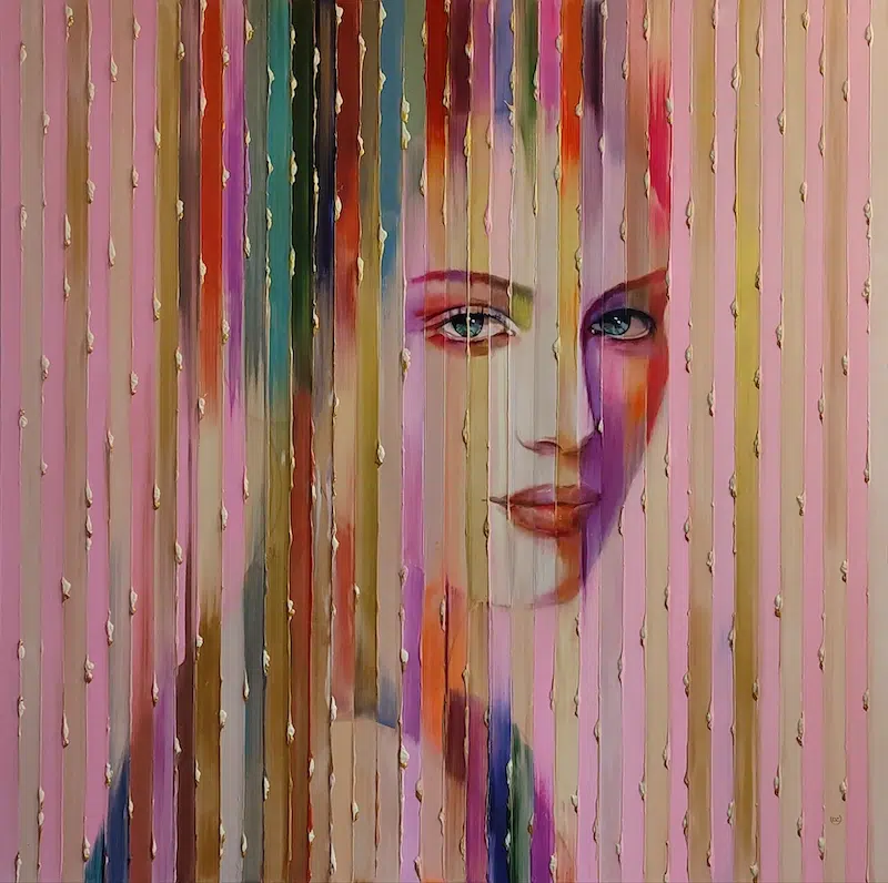 Christel D. Petraud Realistic Portraits With Dripping Paint 