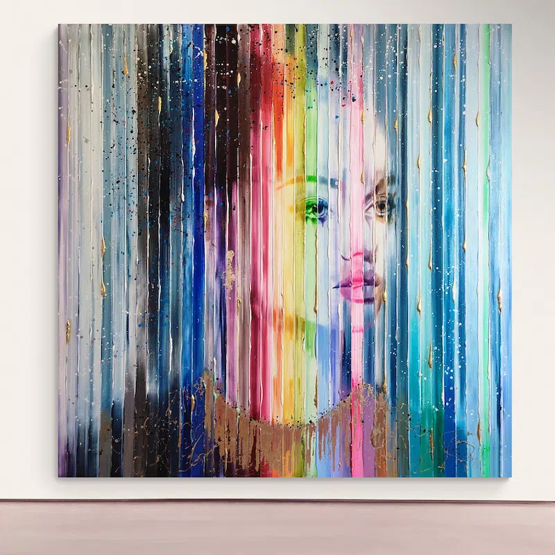 Christel D. Petraud Realistic Portraits With Dripping Paint 