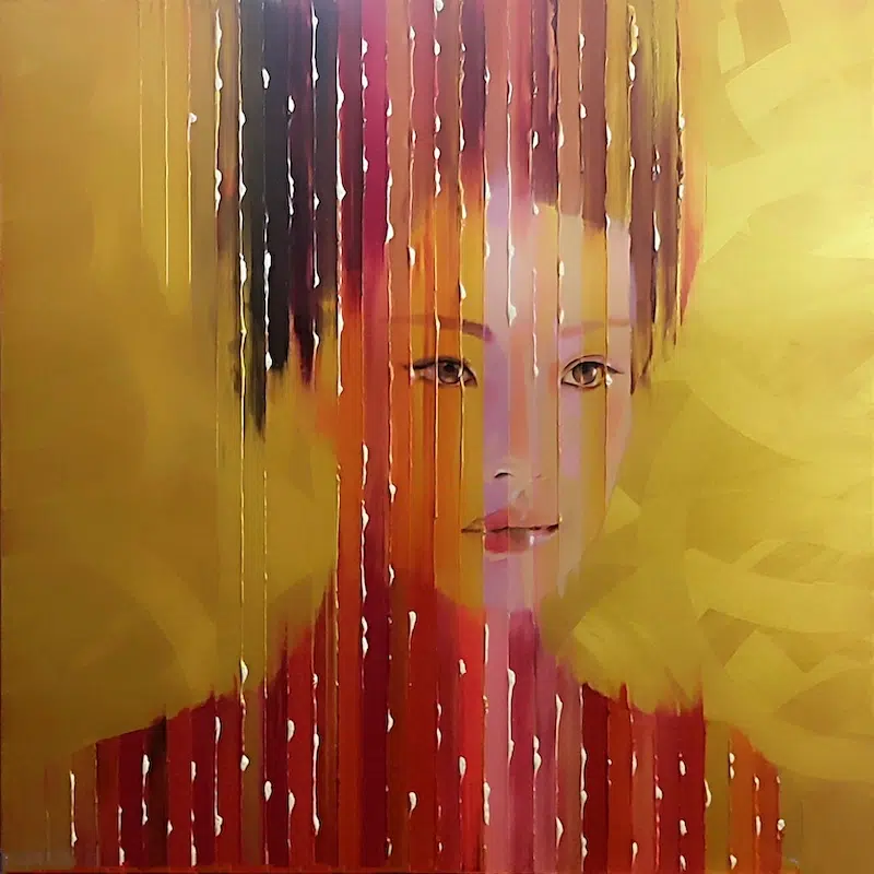 Christel D. Petraud Realistic Portraits With Dripping Paint 