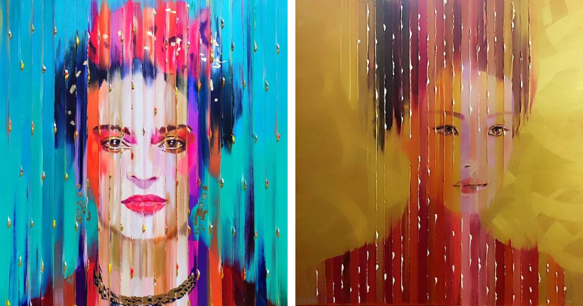 Artist Disrupts Realistic Portraits With Dripping Paint To Explore Identity and Perception