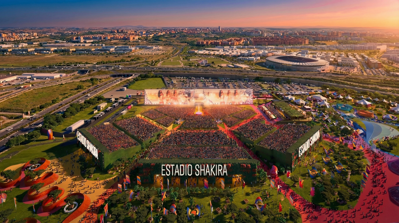 Renderings for the Shakira Stadium project in Madrid, 2026