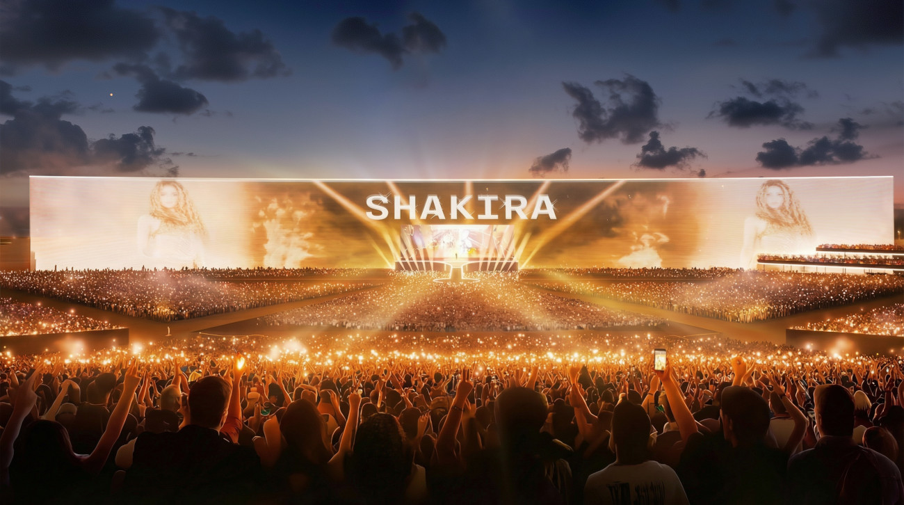 Renderings for the Shakira Stadium project in Madrid, 2026