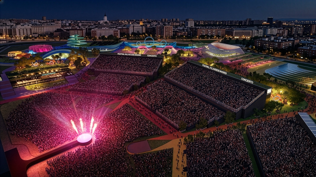 Renderings for the Shakira Stadium project in Madrid, 2026