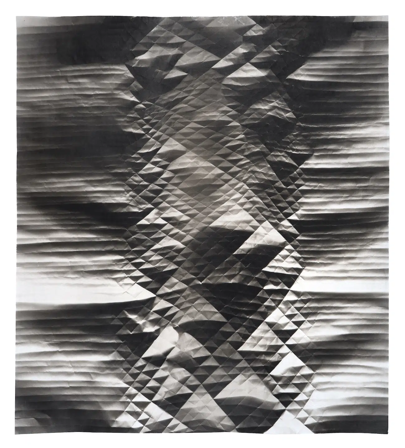 Fritz Horstman, Folded Platinum Palladium, 2025, 21.75 x 19.5 inches.