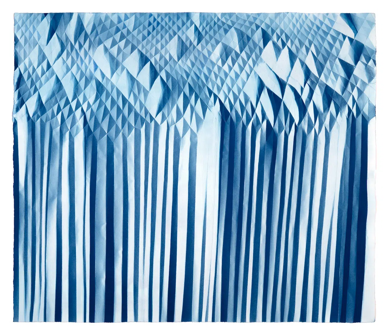 Fritz Horstman, Folded Cyanotype, 2025, 18 x 21 inches.
