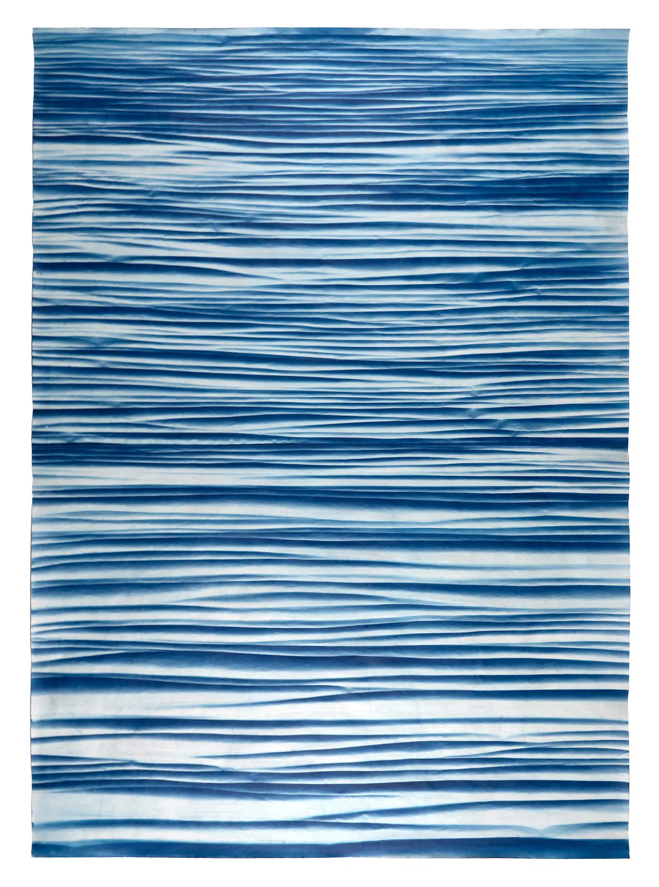 Fritz Horstman, Folded Cyanotype, 2025, 54 x 39.5 inches.