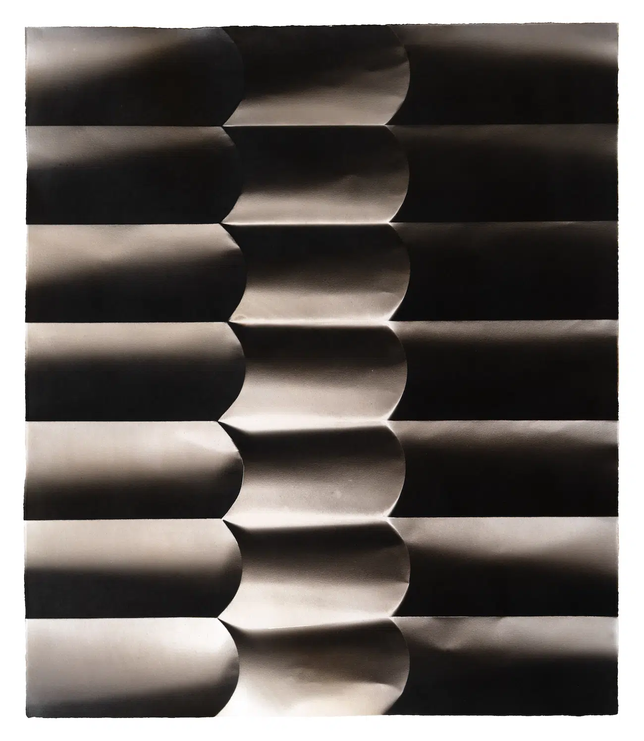 Fritz Horstman, Folded Platinum Palladium, 2025, 21 x 18 inches.