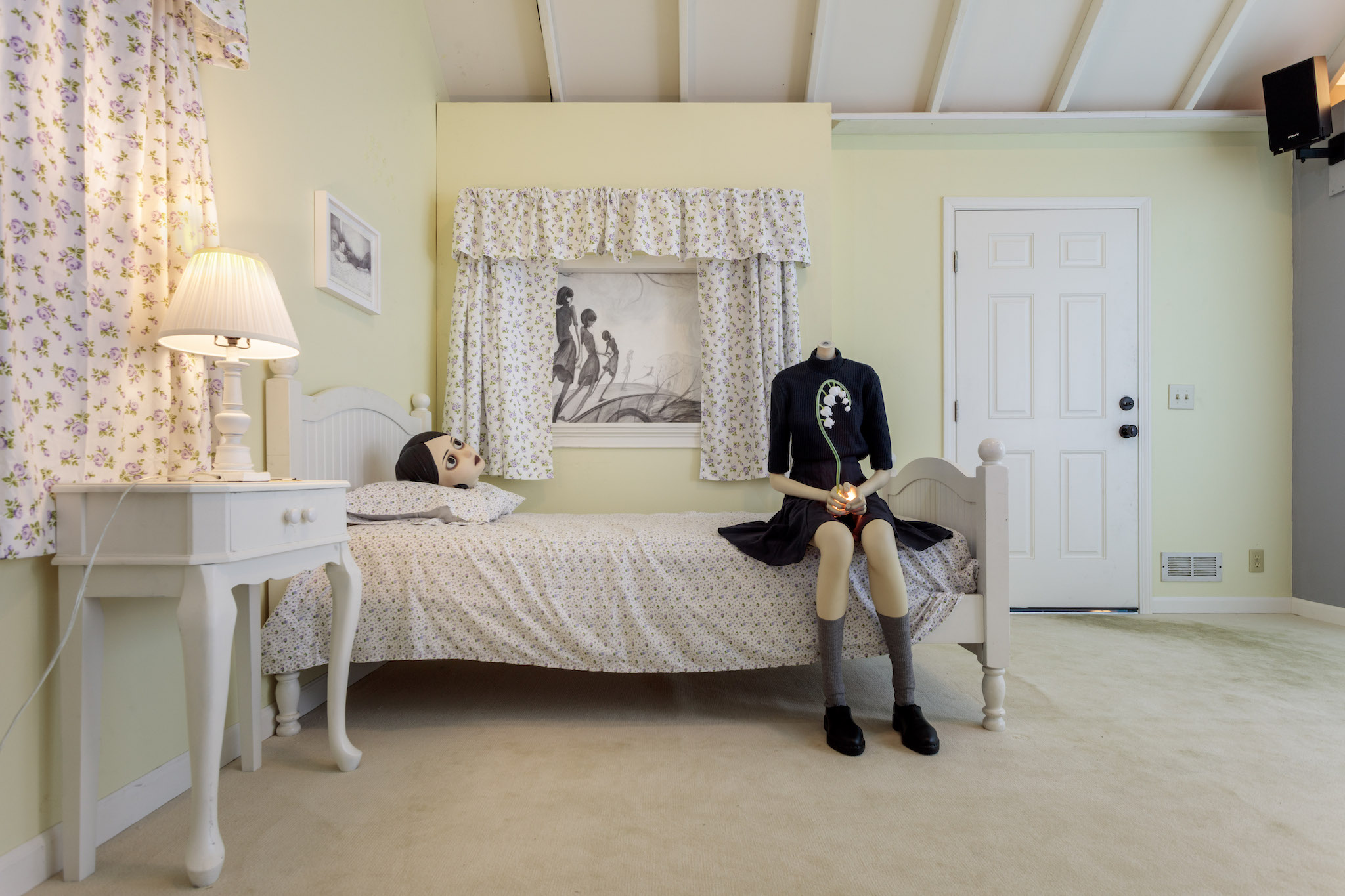 Installation view of &ldquo;The Dying World&rdquo; at Hollywood Forever Cemetery, Los Angeles, 2025