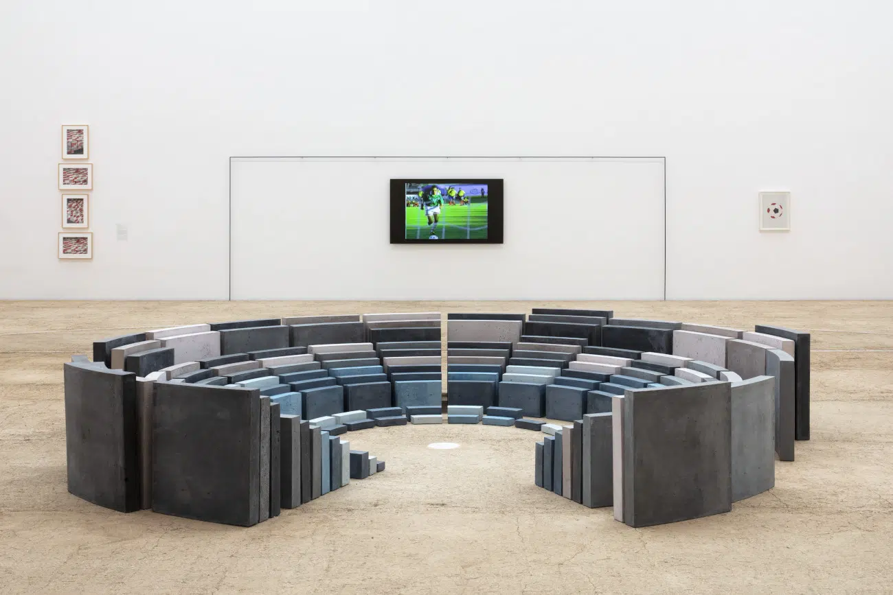 Installation view Football & Art: A Shared Emotion. Museo Jumex, 2026. Photo: Ramiro Chaves