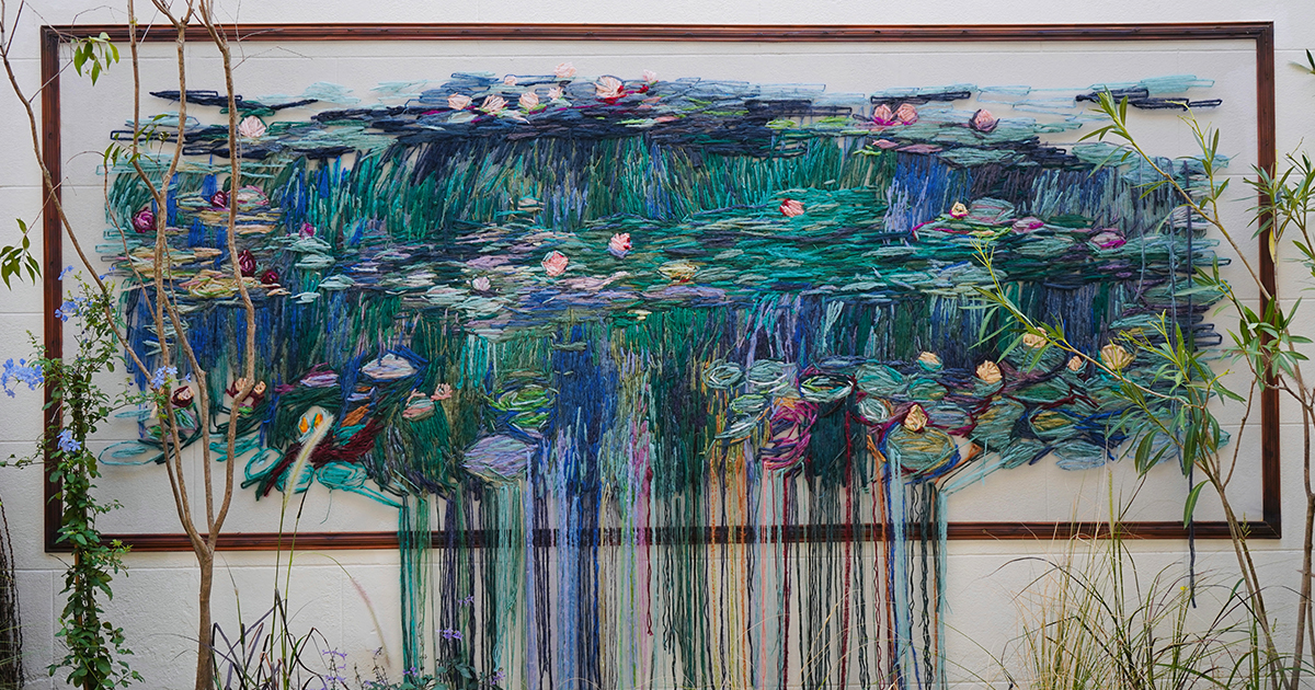 See How a Textile Artist Transforms Monet’s Garden Into Lush Painterly Embroidery