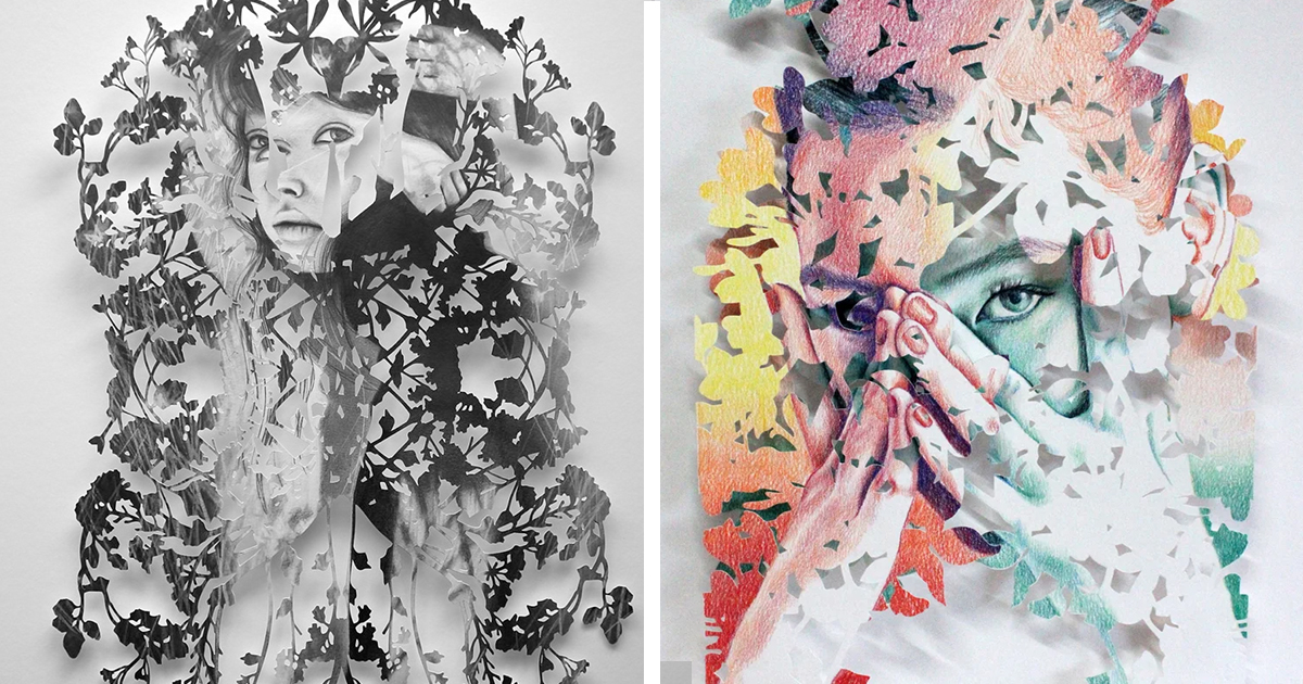 Artist Manually Creates “Double-Exposure” Portraits by Drawing on Hand-Cut Paper