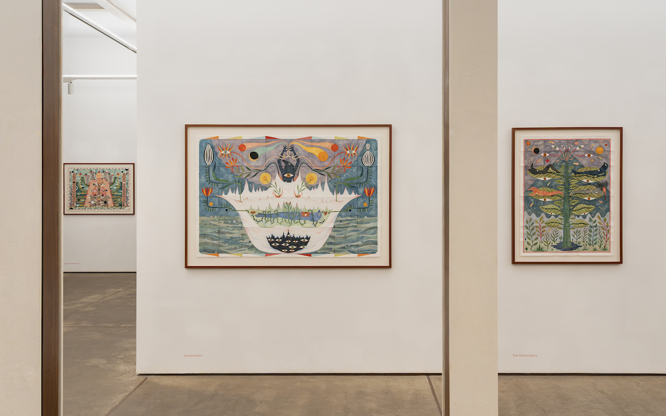 Installation View, Pillars of Fruit and Bone: Rithika Merchant , 2025