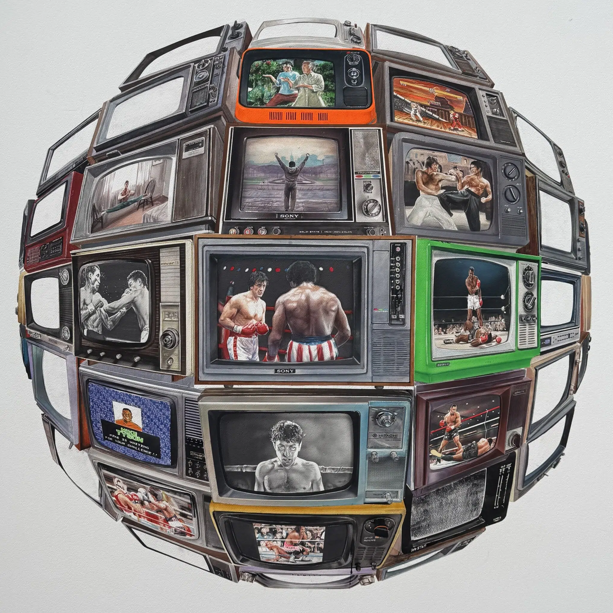 Gonzalo García, “Panopticopia 10 – Sport,” 2025. Watercolor on paper