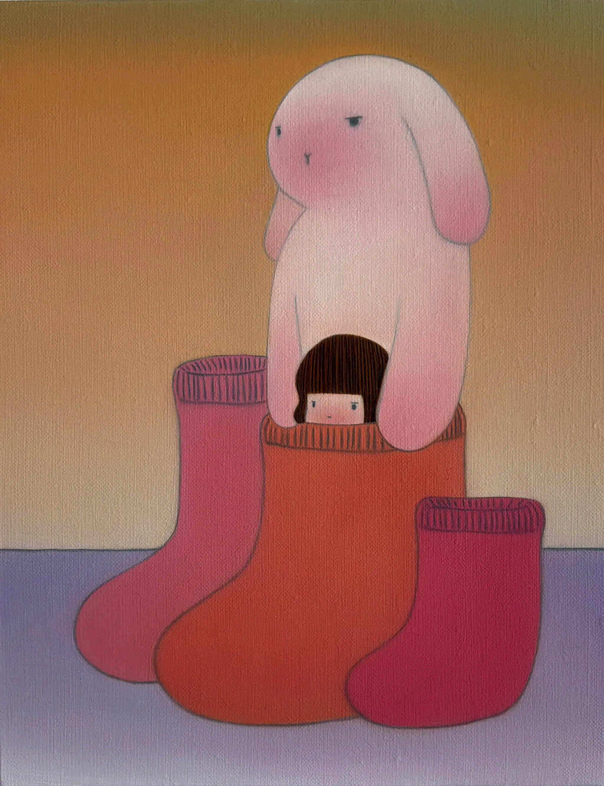 Hanna Kim, “Chosen socks,” 2026. Oil on canvas.