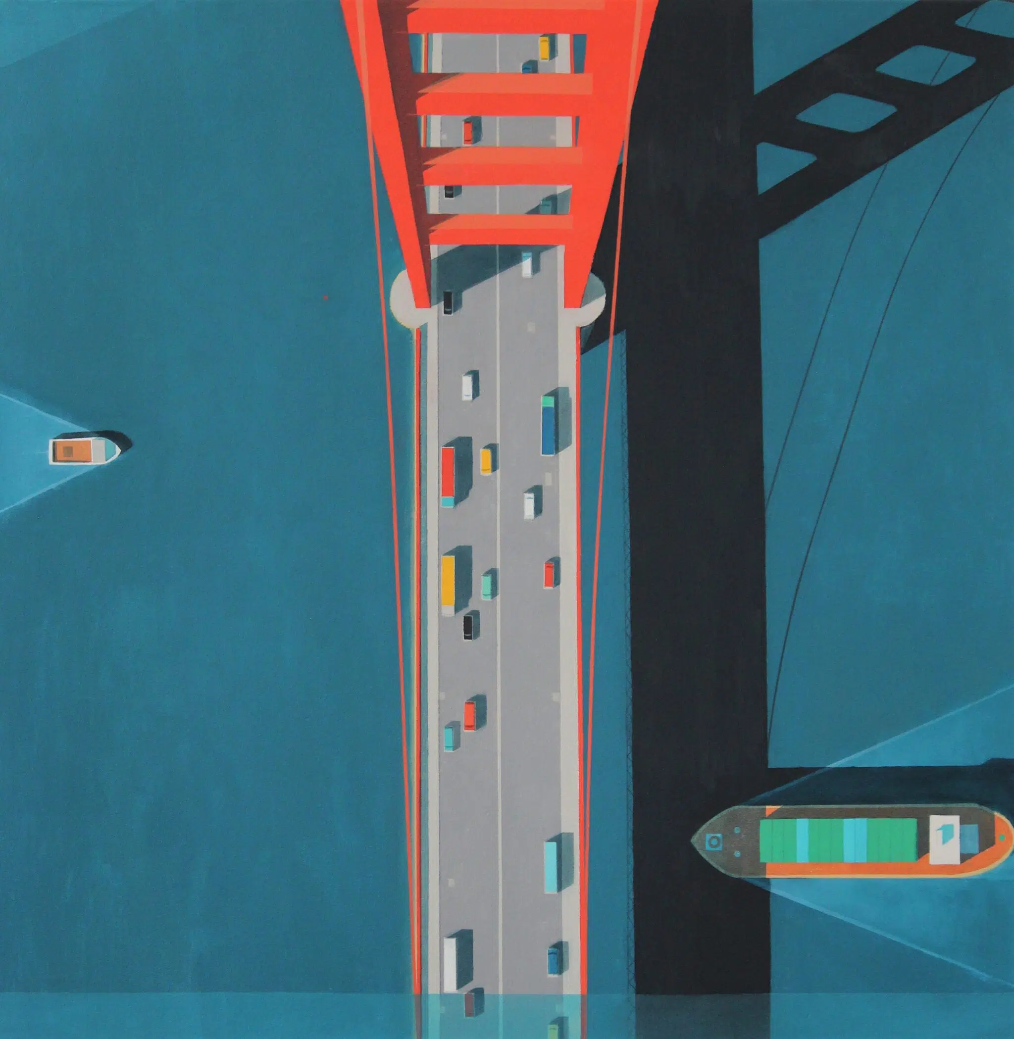 Alasdair Lindsay, “Golden Gate Bridge,” 2026. Acrylic on canvas