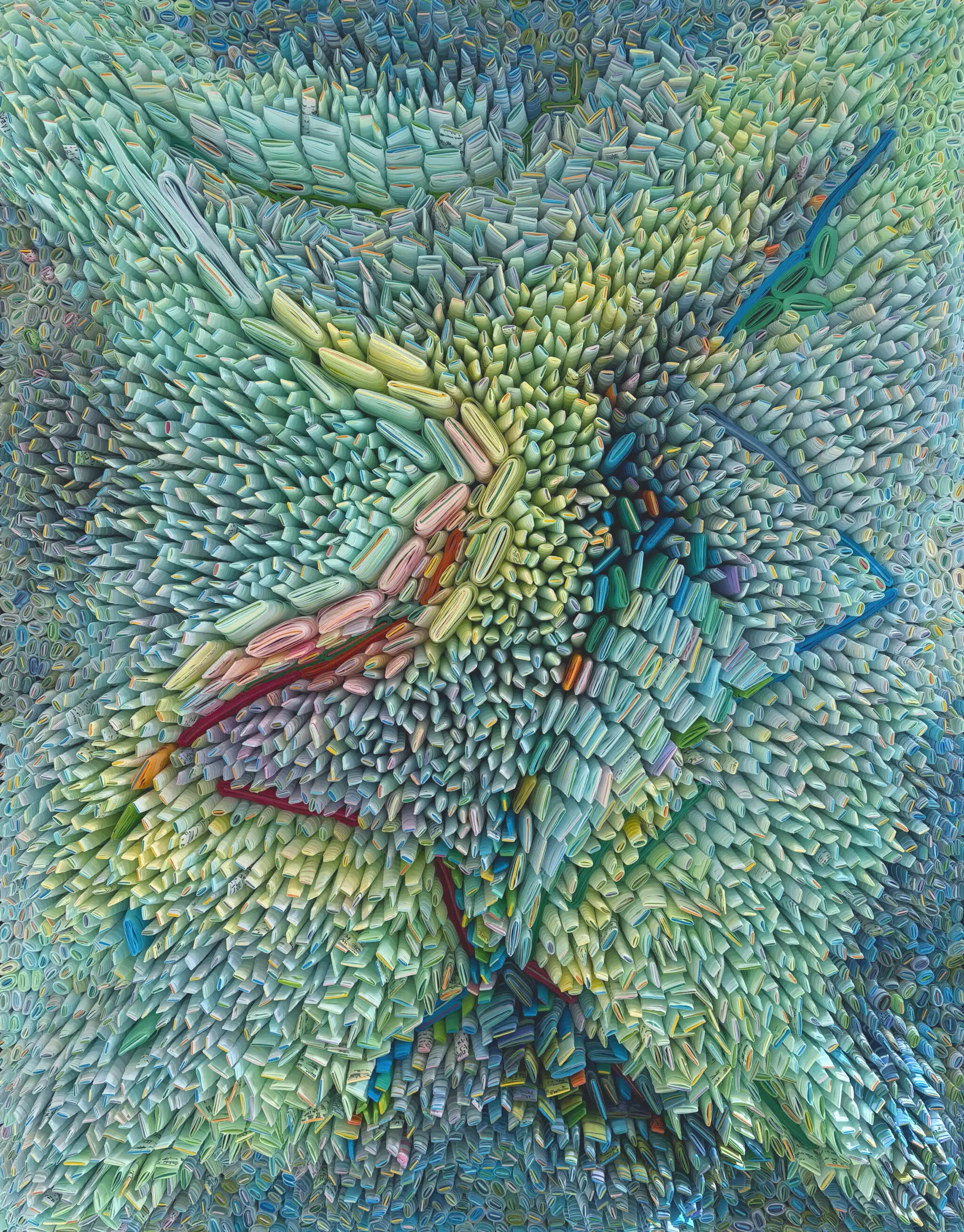 Ilhwa Kim, “Geographic Pace.” Hand-dyed mulberry paper