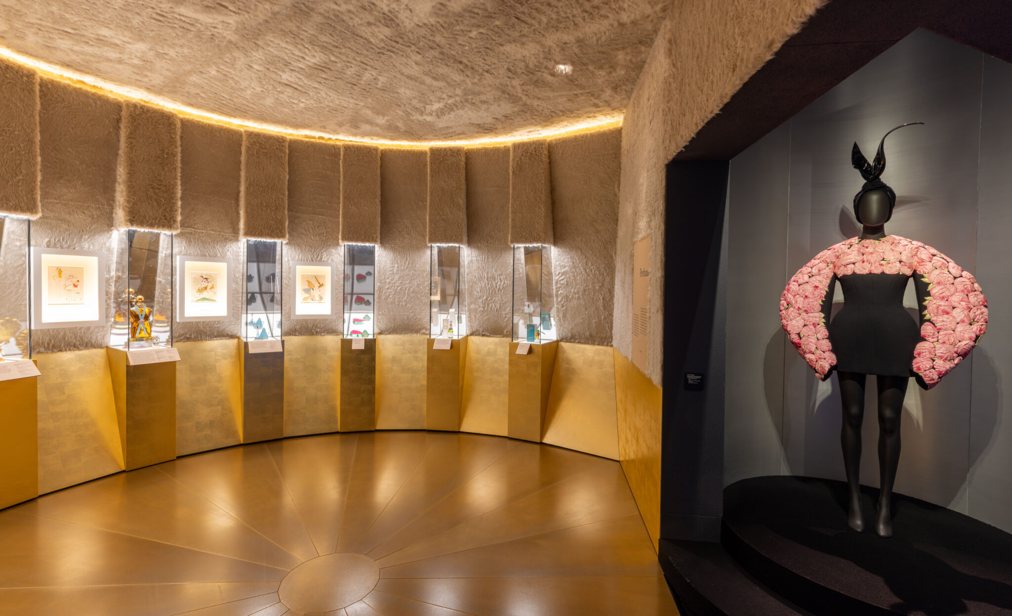 Installation view of &ldquo;Schiaparelli: Fashion Becomes Art,&rdquo; at the V&A Museum in London