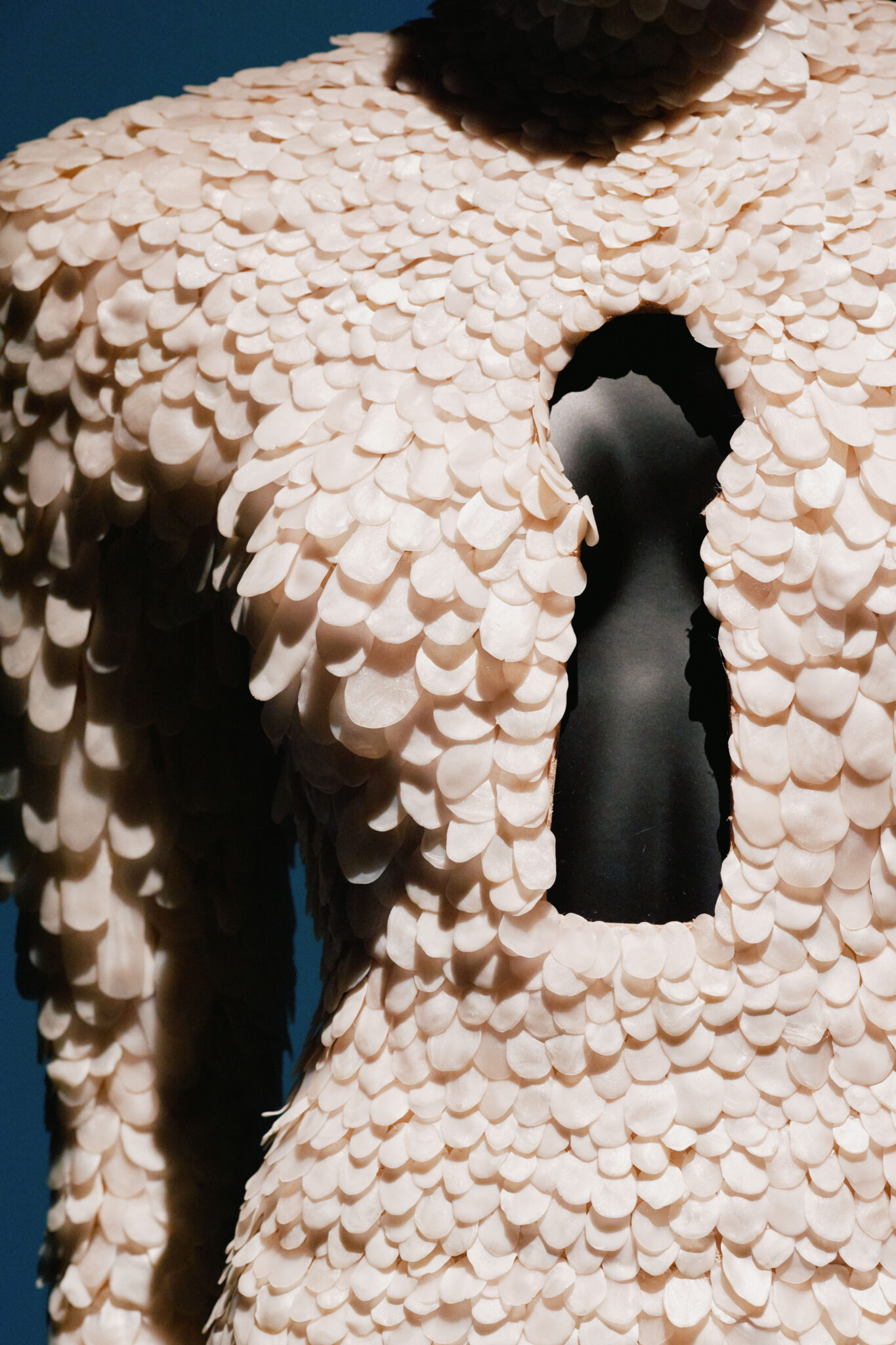 Installation view of &ldquo;Schiaparelli: Fashion Becomes Art,&rdquo; at the V&A Museum in London