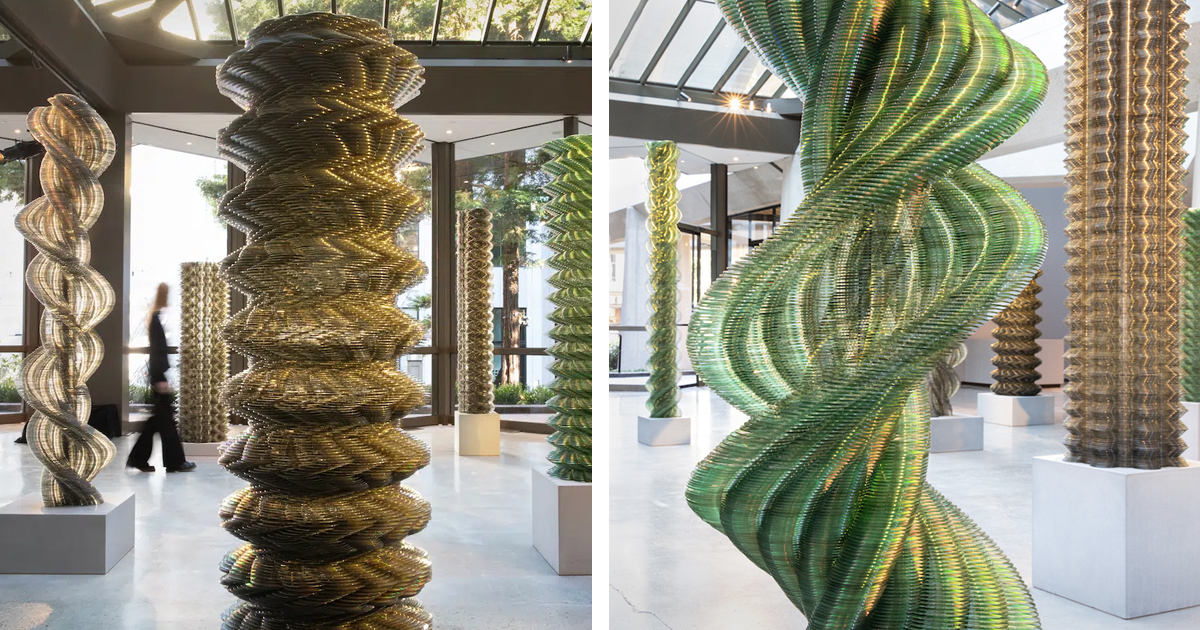 Obsolete Compact Discs Are Transformed Into Towering, Shimmering Sculptures