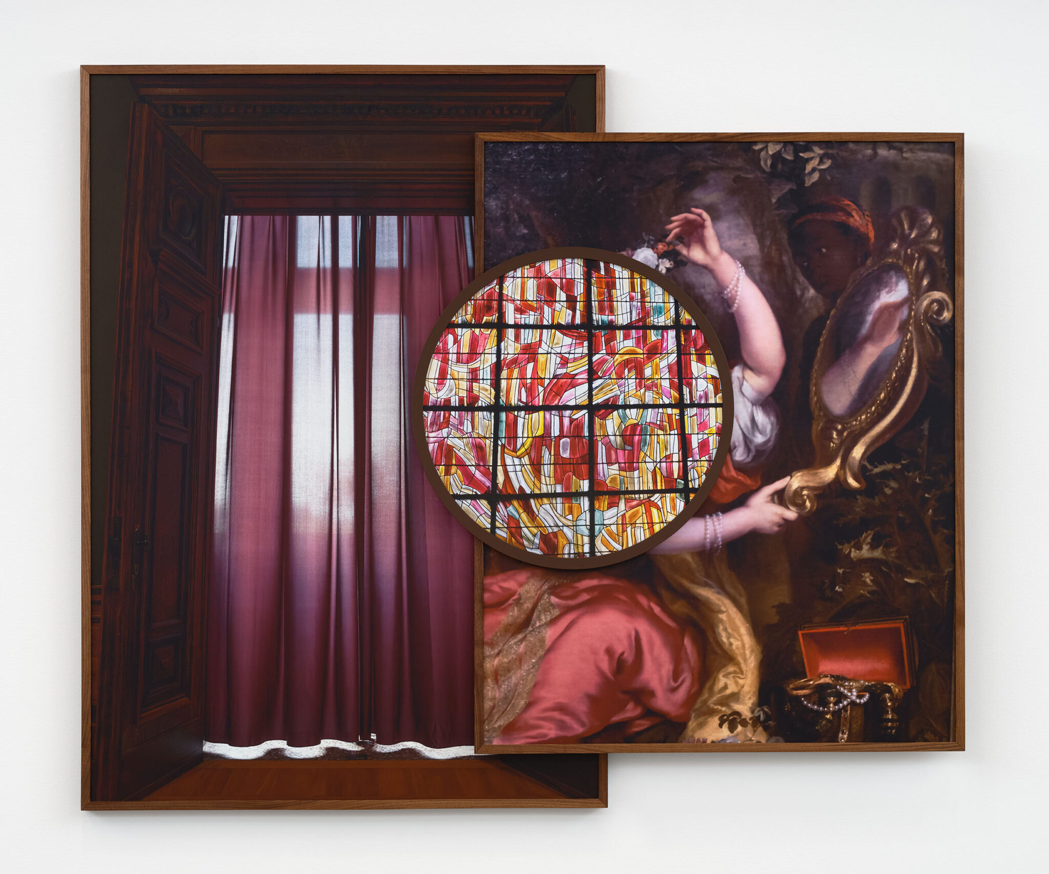 “Portals (Antwerp, Paris),” 2026. Three UV pigment prints on Dibond in artist's frames.