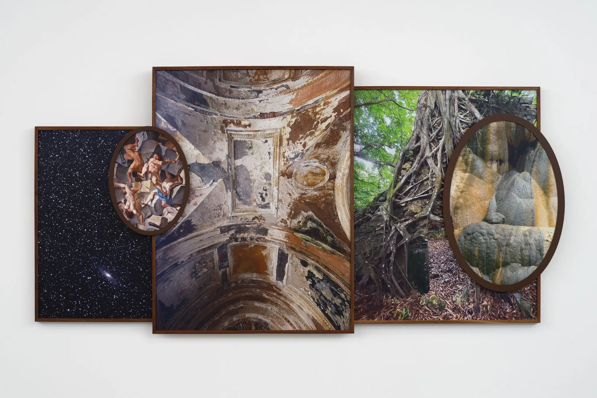 “Into This Wild Abyss / The Womb of Nature,” 2026. Five UV pigment prints on Dibond in artist's frames.