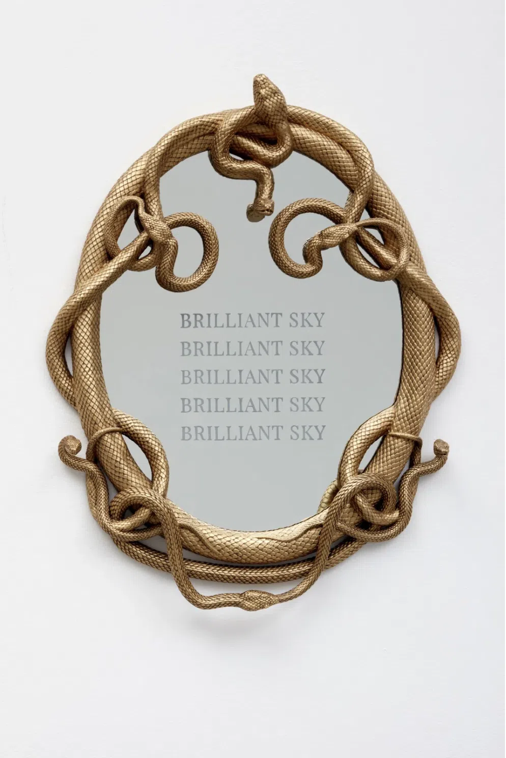 Allison Janae Hamilton, &ldquo;BRILLIANT SKY (For Mary Ann Carroll),&rdquo; 2025.  Resin, mirrored glass, patina .